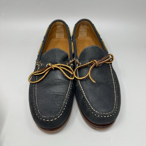 L.L. Bean Camp Mocs Size 9.5 Handsewn Mens Black Leather Moccasins Boat Shoes main image 7